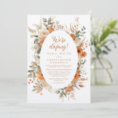 Invitation Elégante Réception d'Elopement De Cadre Floral Aut (Debout devant)