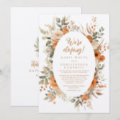 Invitation Elégante Réception d'Elopement De Cadre Floral Aut (Devant / Derrière)