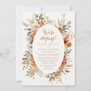 Invitation Elégante Réception d'Elopement De Cadre Floral Aut