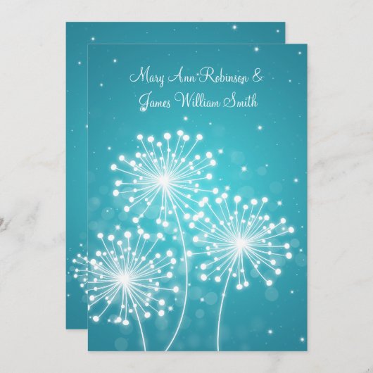 Invitation Elégante Réception Été Étincelle Turquoise (Devant / Derrière)