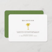 Invitation Elégante Réception Faux Gold Palm Tree | Vert (Devant / Derrière)
