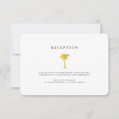 Invitation Elégante Réception Faux Gold Palm Tree | Vert (Devant)