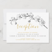 Invitation Elégante Réception Moderne Chic Floral Or (Devant)