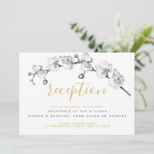 Invitation Elégante Réception Moderne Chic Floral Or (Debout devant)