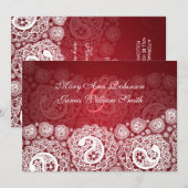 Invitation Élégante réception Star Paisley Lace Rouge (Devant / Derrière)