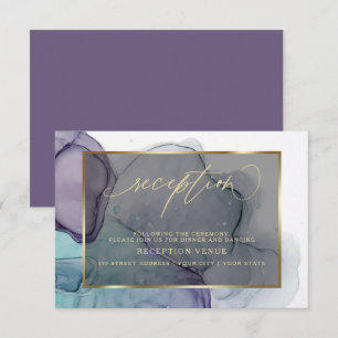 Invitation Elégante Réception Turquoise Plum Purple Smoky
