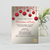 Invitation Élégante Red Bauble Corporate Christmas Party (Debout devant)
