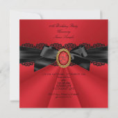 Invitation Elégante Red Black Gold Jewel Anniversaire (Dos)