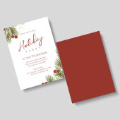 Invitation Elégante Red Holly Berries Fête de Fêtes