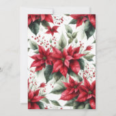 Invitation Élégante Red Poinsettia fête de Noël (Dos)