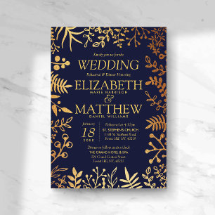 Invitation Élégante répétition de Mariage de la marine et de 