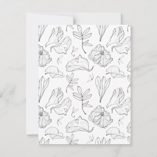 Invitation Élégante répétition de Mariage noir blanc (Dos)