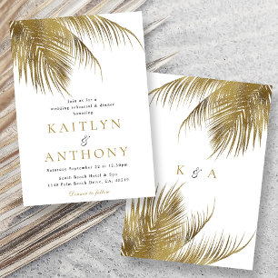 Invitation Élégante répétition de mariage sur la plage de pal