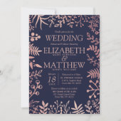 Invitation Élégante répétition des Mariages floraux de la mar (Devant)