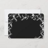 Invitation Élégante réponse du Mariage de lustre noir (Devant)