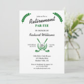 Invitation Elégante Retraite Golf Club Wreath Theme Party (Debout devant)