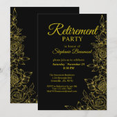 Invitation Élégante retraite Rose en or pour femmes (Devant / Derrière)