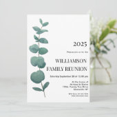 Invitation Elégante Réunion de famille Eucalyptus (Debout devant)