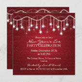 Invitation Élégante réveillon de la nuit des étoiles chatoyan (Devant / Derrière)