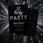 Invitation Elégante Rhinestones Parties scintillant Noir 30e<br><div class="desc">Un modèle simple, moderne, élégant et chic 30ème anniversaire d'invitation avec un arrière - plan noir, le mot PARTY couvert de strass (simulé, pas de vraies pierres, c'est un effet numérique), script de calligraphie moderne et typographie en blanc. Un design chic et intemporel pour une femme à son trentième anniversaire....</div>
