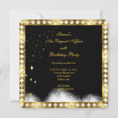 Invitation Elégante robe blanche Cravate noire Gold fête d'an (Dos)