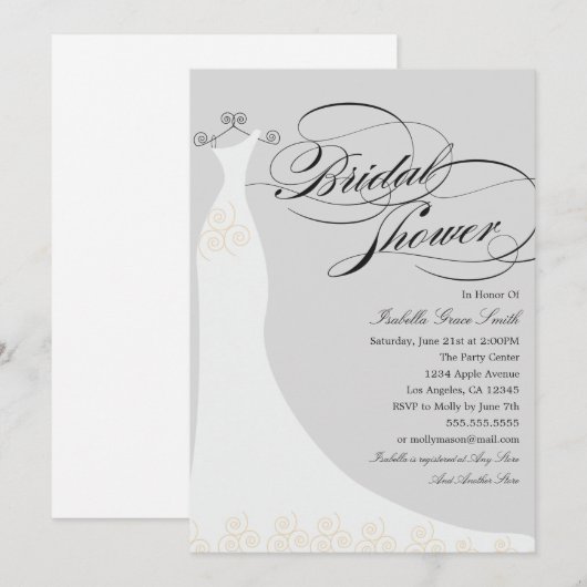 Invitation Élégante robe| Choisissez votre propre couleur Arr (Devant / Derrière)