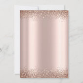 Invitation Élégante robe Confetti Rose Gold Bridal déjeuner (Dos)