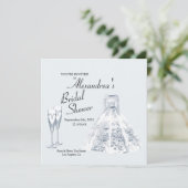 Invitation Élégante robe de mariage Champaign Flute Bridal (Debout devant)