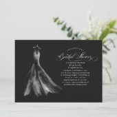 Invitation Élégante robe de mariage Fête des mariées noire (Debout devant)