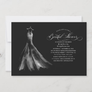 Invitation Élégante robe de mariage Fête des mariées noire