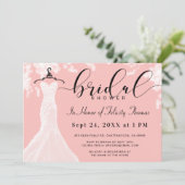 Invitation Élégante robe de mariage nuptiale douche Invitatio (Debout devant)