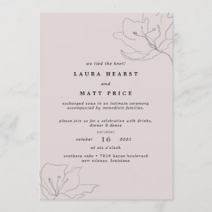 Invitation Élégante robe de mariée moderne rose pâle pour une