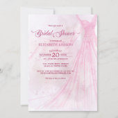 Invitation Élégante robe de mariée rose douce Fête des mariée (Devant)
