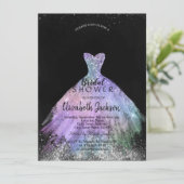 Invitation Élégante Robe De Parties scintillant Chic, Fête de (Debout devant)