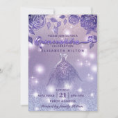 Invitation Elégante robe de Parties scintillant moderne rose (Devant)