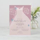 Invitation Elégante Robe de Rouffle Fête des mariées Papillon (Debout devant)