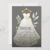 Invitation Élégante robe de verdure gris Fête des mariées d'o (Devant)