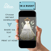 Invitation Élégante robe de verdure gris Fête des mariées d'o