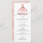 Invitation Elégante robe florale Quinceanera Menu (Devant / Derrière)