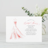 Invitation Élégante robe Mariage rose Dreamy Fête des mariées (Debout devant)