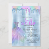 Invitation Elégante robe Rainbow Drivers Blue Metallic (Devant)