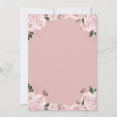 Invitation Elégante robe Rose or FloralQuinceañera (Dos)