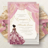 Invitation Élégante robe rose pâle Quinceanera