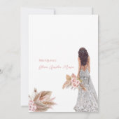 Invitation Élégante robe Rose Pampas Herbe Quinceanera (Dos)