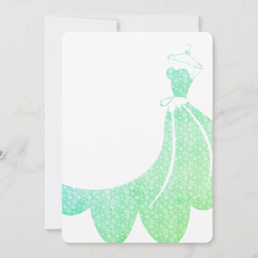 Invitation Élégante robe verte étoilée douce 16 Anniversaire (Dos)