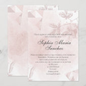 Invitation Elegante rosa oro rosa florale español fraseología (Devant / Derrière)