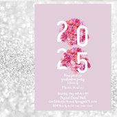 Invitation élégante rose à fleurs pour la remise d