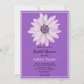 Invitation Elégante Rose blanche violet Fête des mariées flor (Devant)