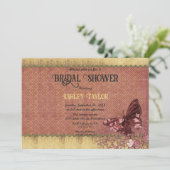 Invitation Elégante Rose Bourgogne Fête des mariées Formelle  (Debout devant)