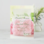 Invitation Élégante Rose d'été rose Fête des mariées Mariage (Debout devant)